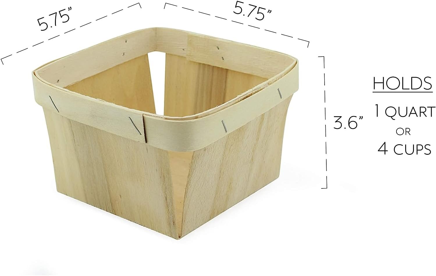 Cornucopia Brands 8 Pack Quart Wooden Berry Baskets