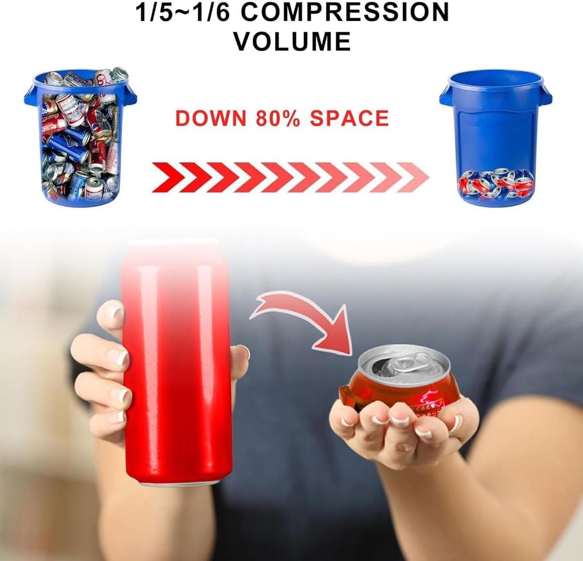 Electric Can Crusher for 8oz-16oz Cans 8 Cans at Once