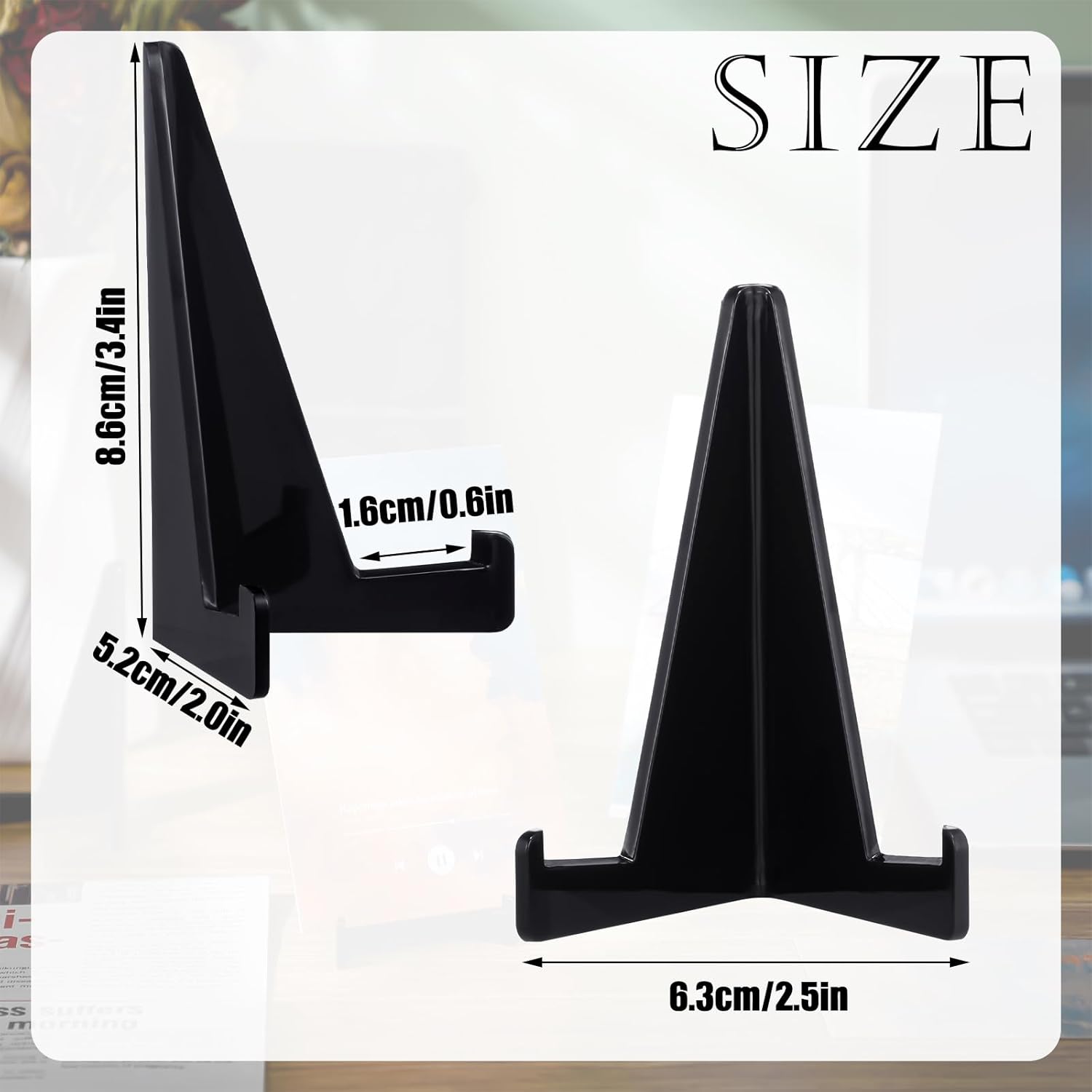 Bucherry 10 Pack Mini Easel Display Stand Acrylic Black