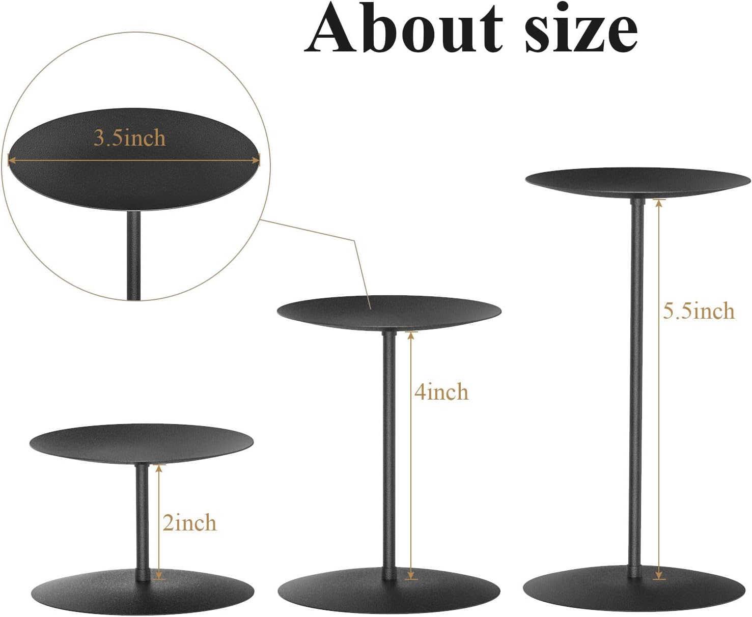 Smtyle Gothic Black Candle Holder Set of 3
