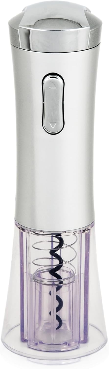 True Lux Electric Rechargeable Corkscrew Bottle Opener Silver