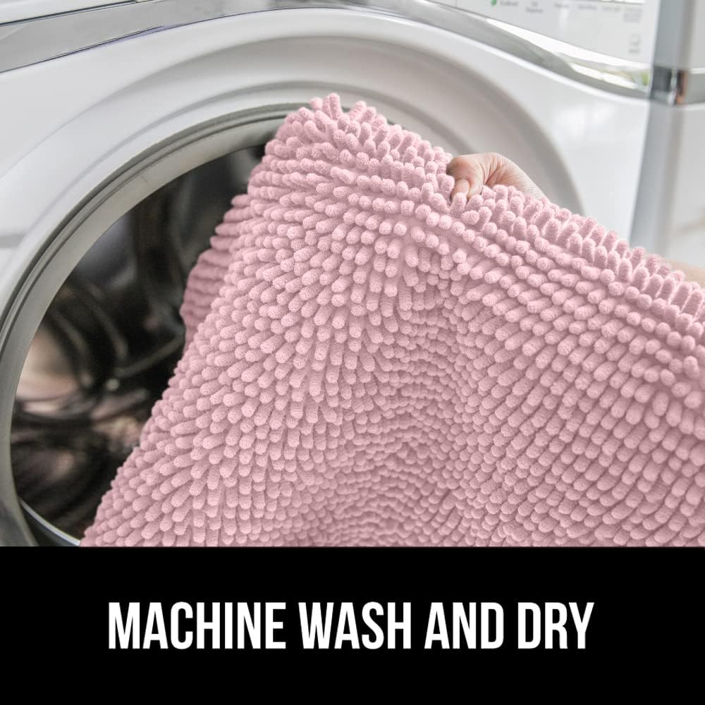 GORILLA GRIP Soft Chenille Toilet Lid Cover Light Pink