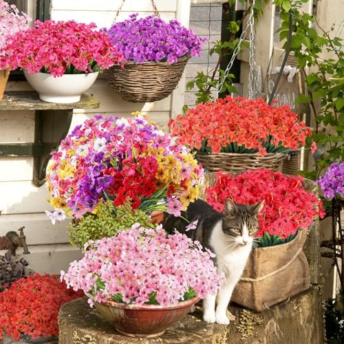 AGIRL 24 Bundle Artificial Flowers for Home and Garden