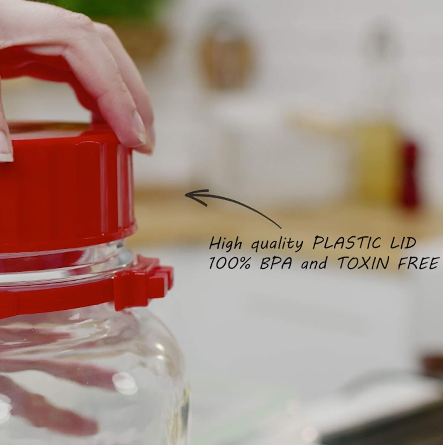 1 Gallon Glass Jar With Airtight Lid For Canning And Storage