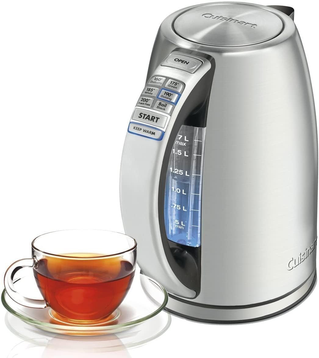 Cuisinart 17 Liter Electric Kettle with 6 Preset Temperatures and Can Opener White