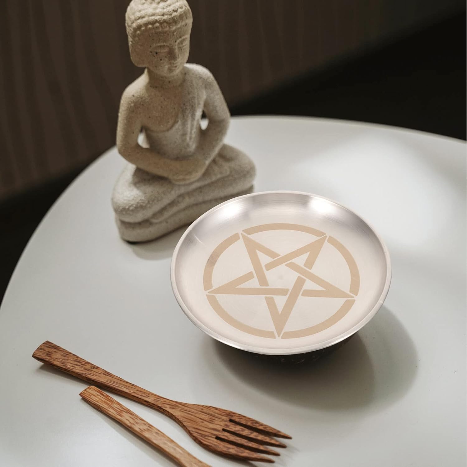 SEWACC Altar Candle Tray with Pentagram Design