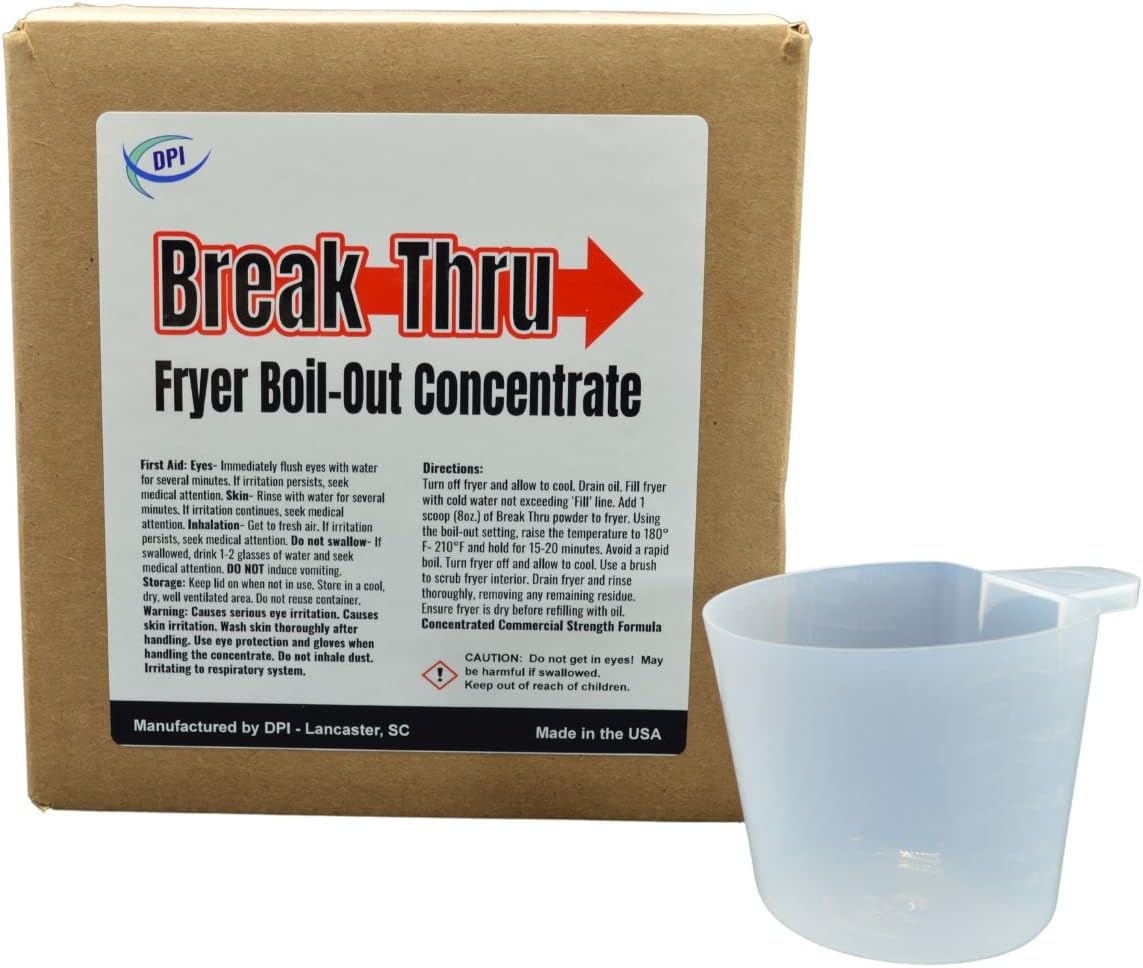 DPI Break Thru Fryer Cleaner Powder Concentrate for Deep Fryers