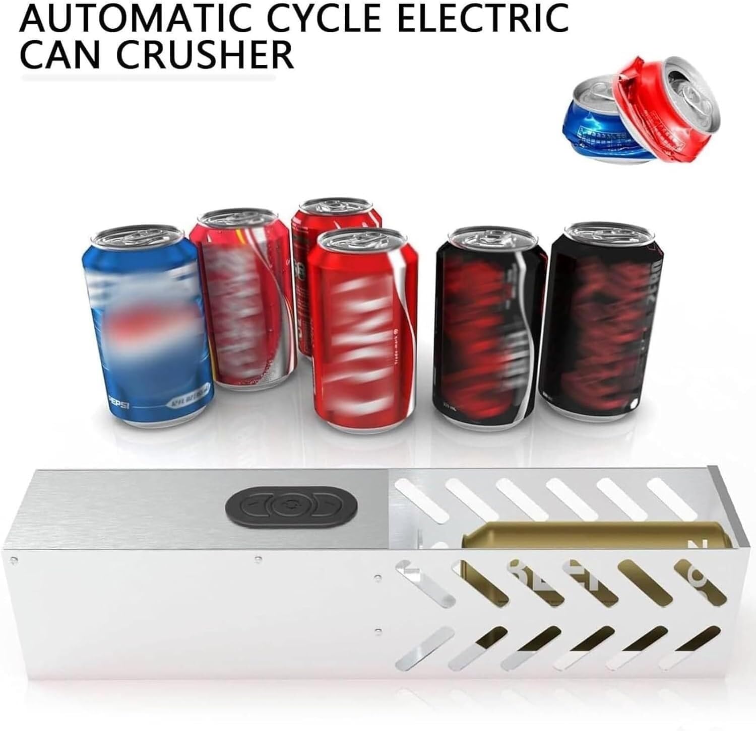 Electric Can Crusher Wall Mountable One Click