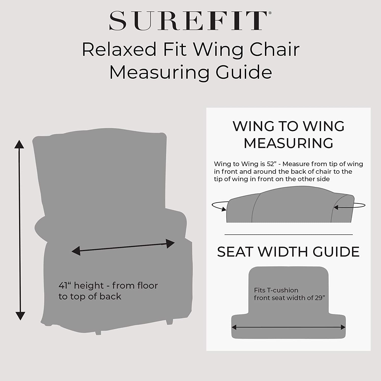 SureFit Essential Twill Armchair Slipcover White 1