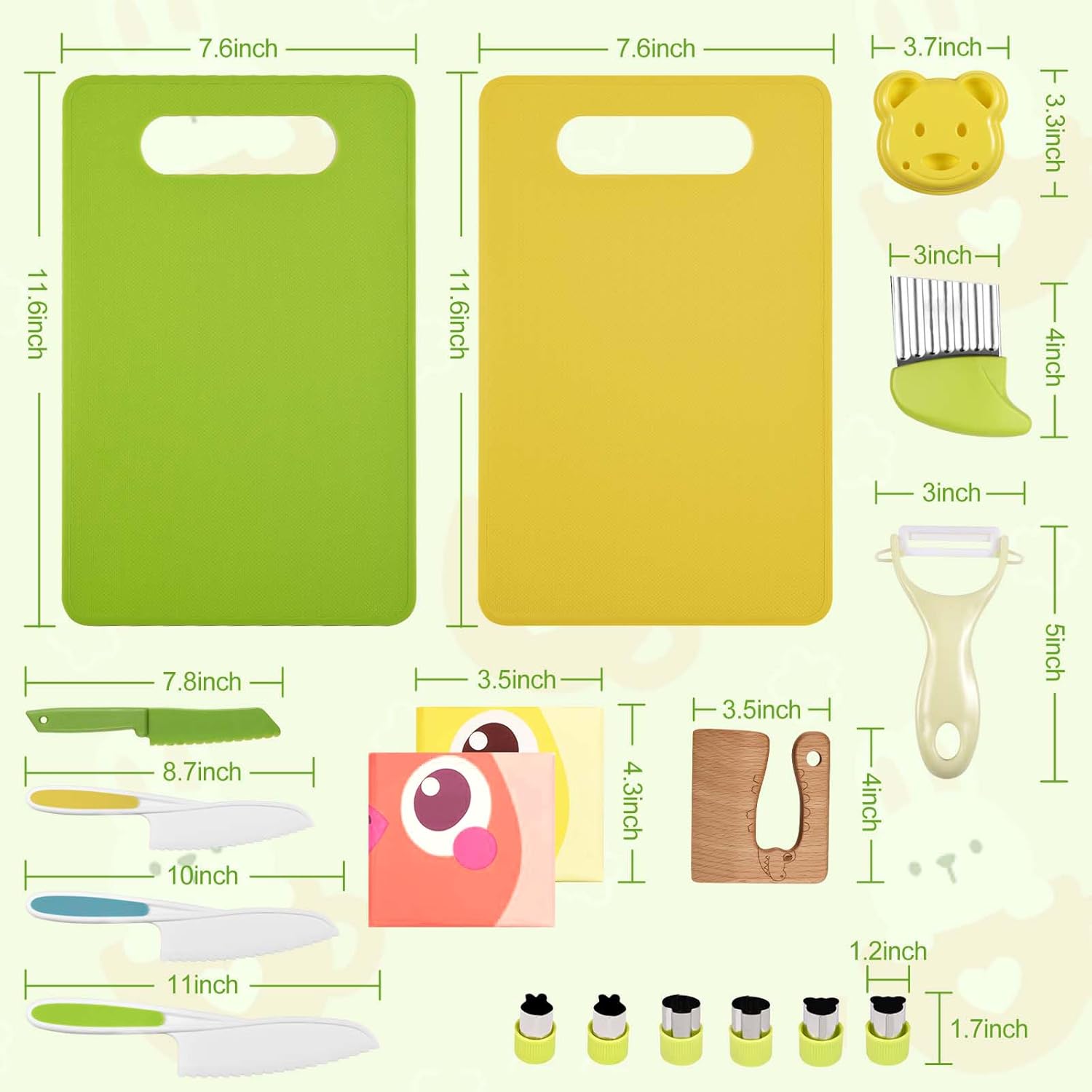 18 Pieces Montessori Kitchen Tools Toy Set for Toddlers Kids