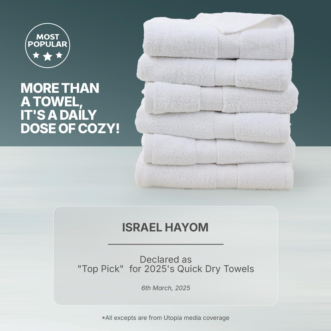 Utopia Towels 6 Pack Medium Bath Towel Set
