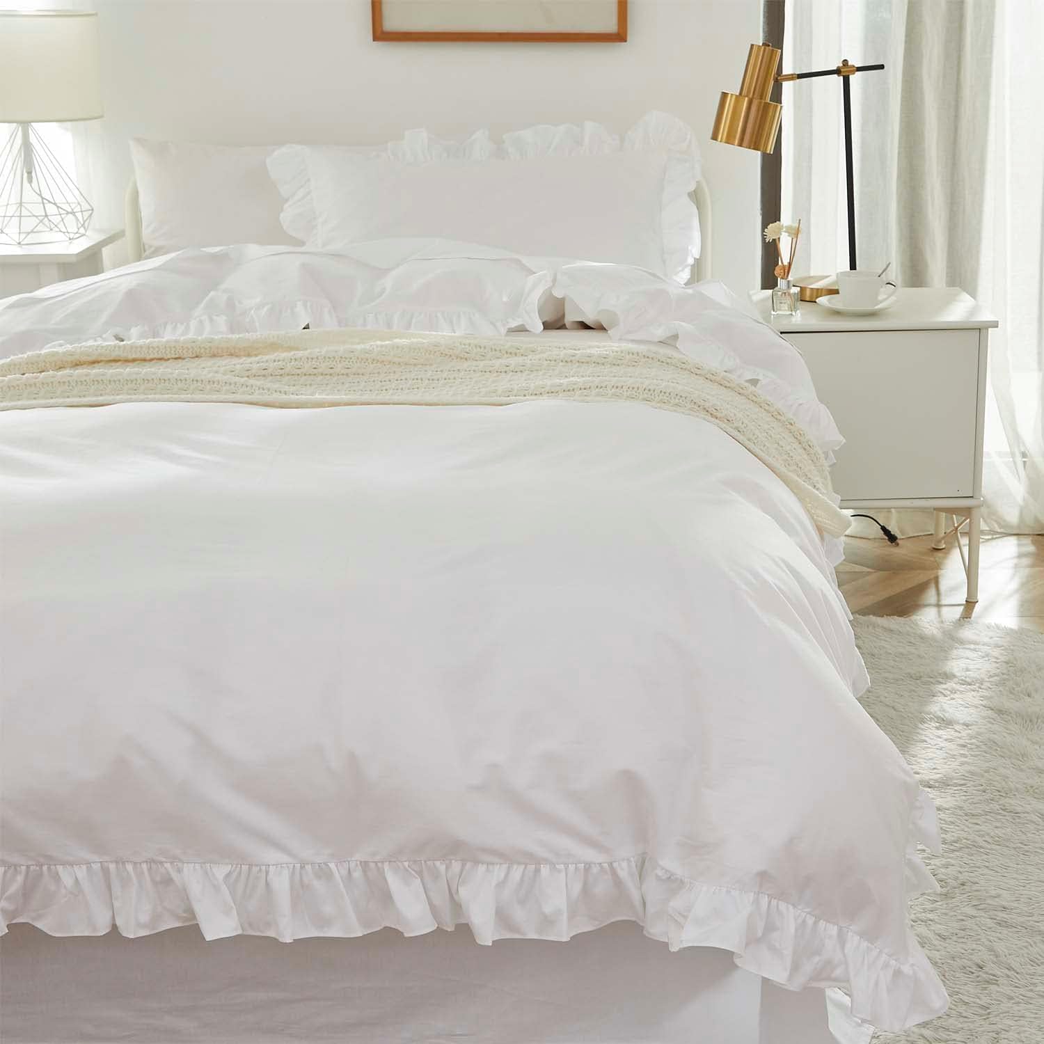 Brandream Kids Duvet Cover Set Twin White 2pcs
