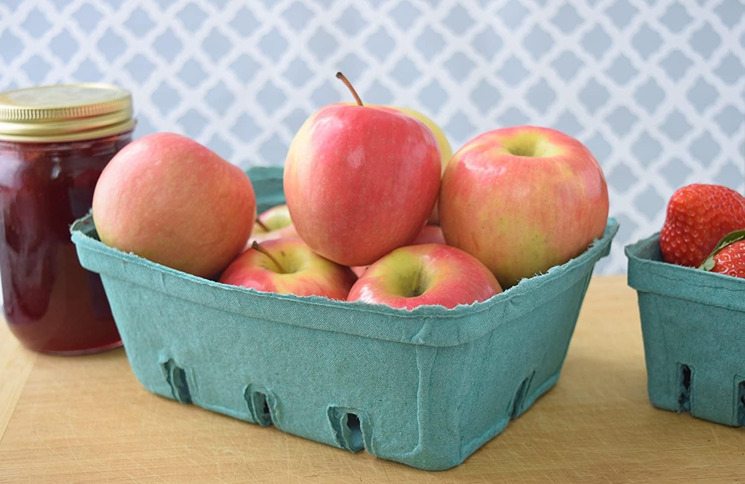 25 Pack Green Molded Pulp Berry Produce 15 Quart Baskets - Large Berry Basket