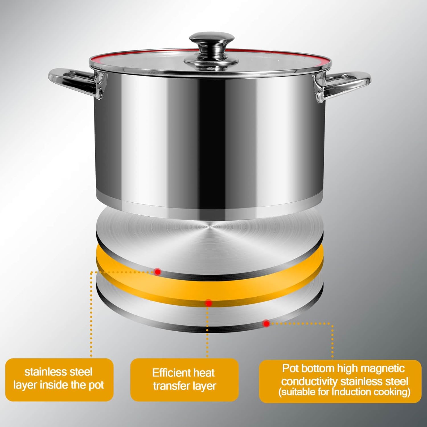 Stainless Steel Stock Pot 8 Qt With Lid