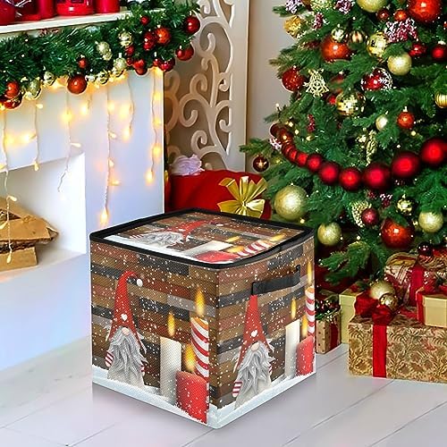Christmas Ornament Storage Box with Zipper Dividers 13x13 Inch