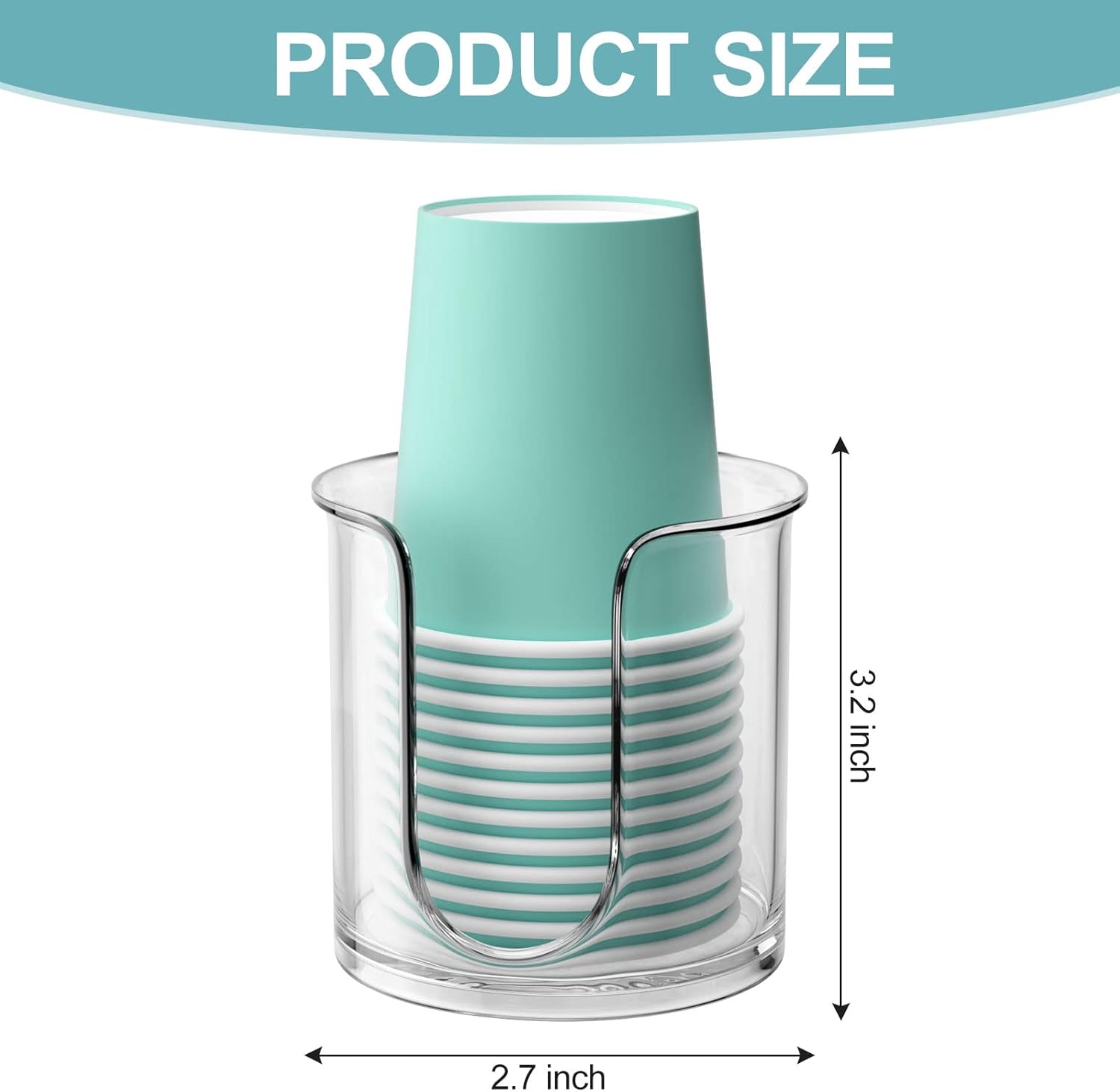 BYAWAY Compact Cup Dispenser for Bathroom Vanity 2 Pack