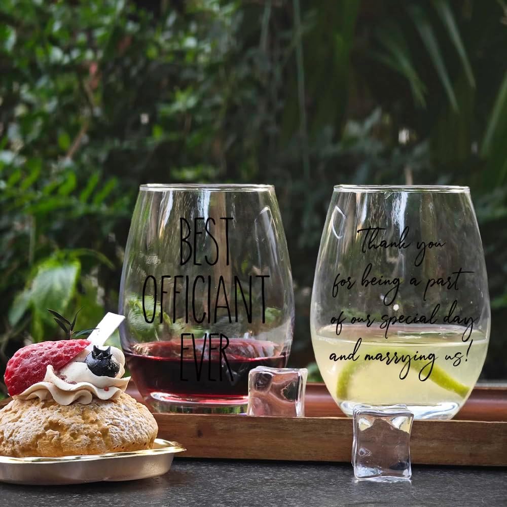 Wedding Officiant Wine Glass and Gift Set