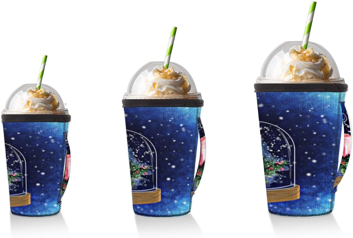 Reusable Iced Coffee Cup Sleeve With Handle Neoprene Insulator