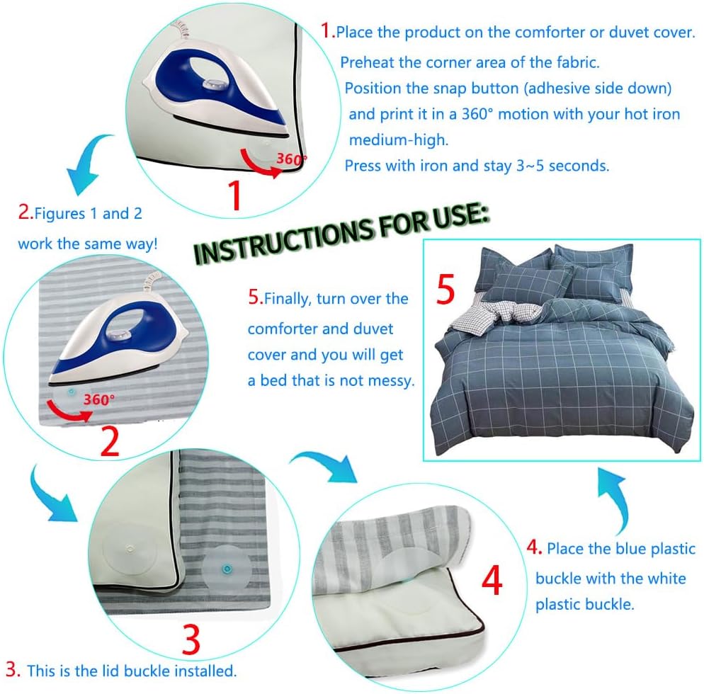 16 Pack Duvet Snap Clips Keep Duvet Secure in Quilt Cover