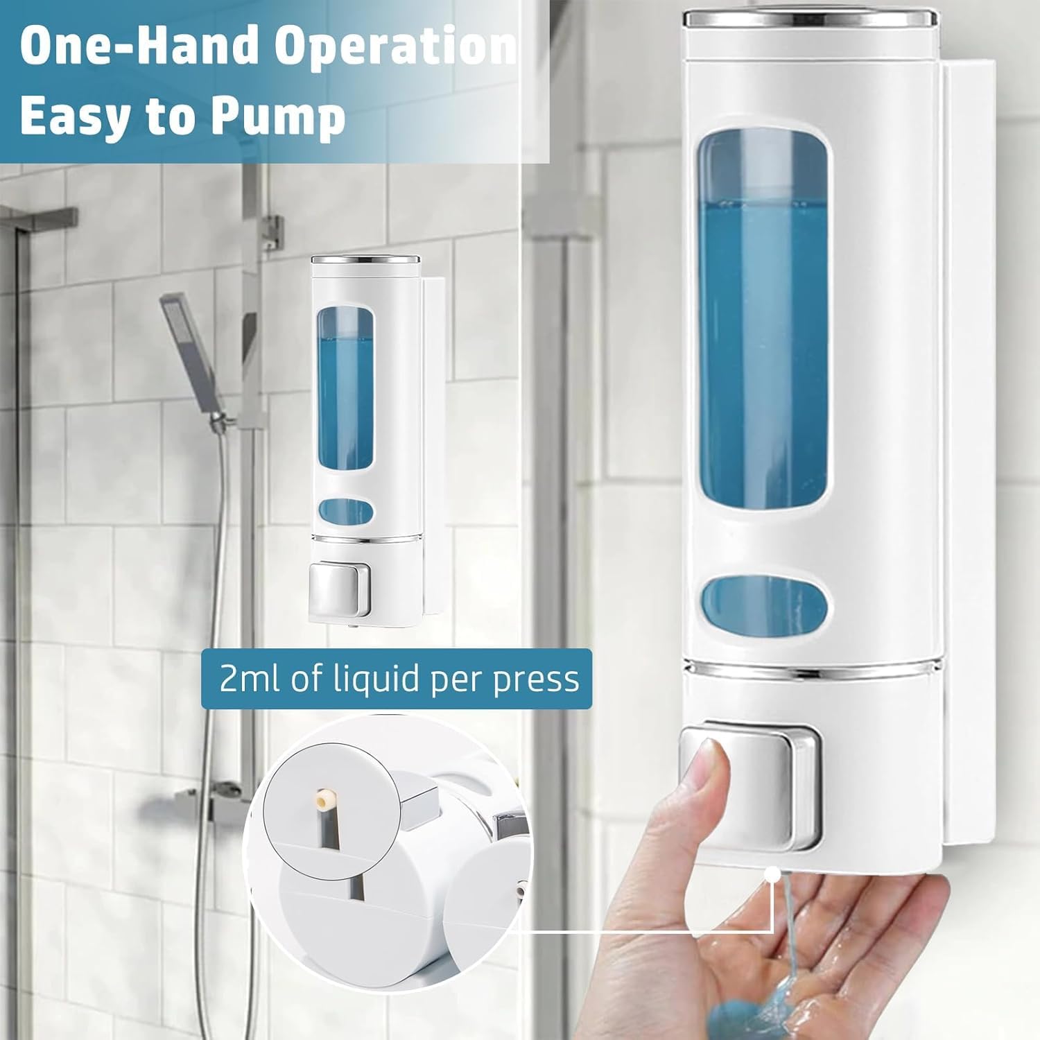 Single Wall Mounted Hand Soap Dispenser 135oz White