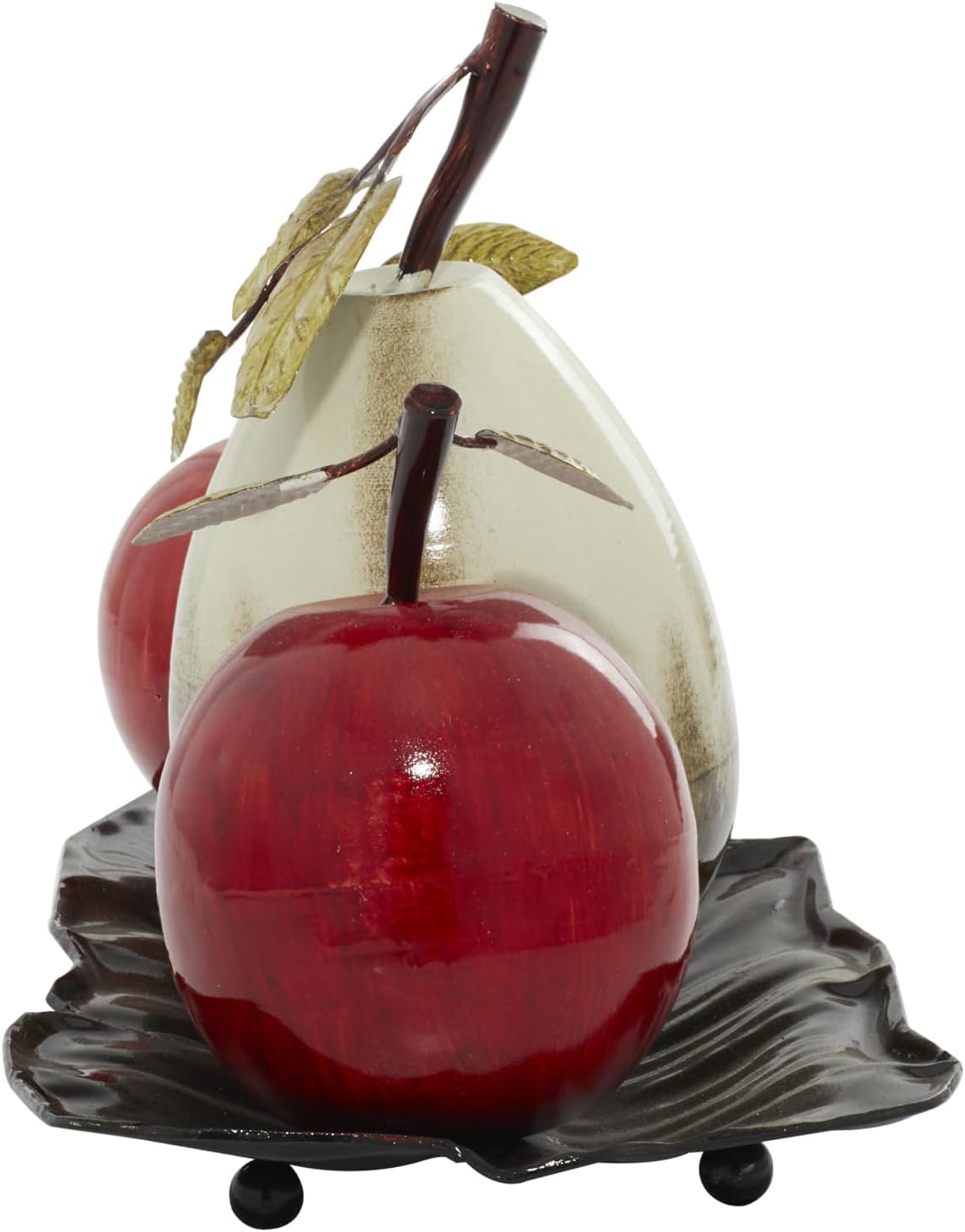 Deco 79 Red Metal Fruit Sculpture Decor Platter
