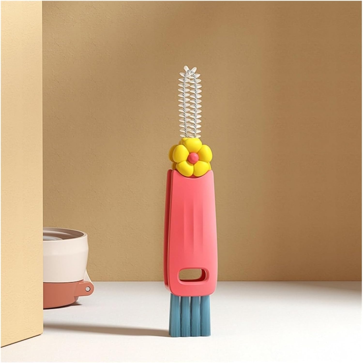 3 in 1 Cup Lid Cleaning Brush Set Red