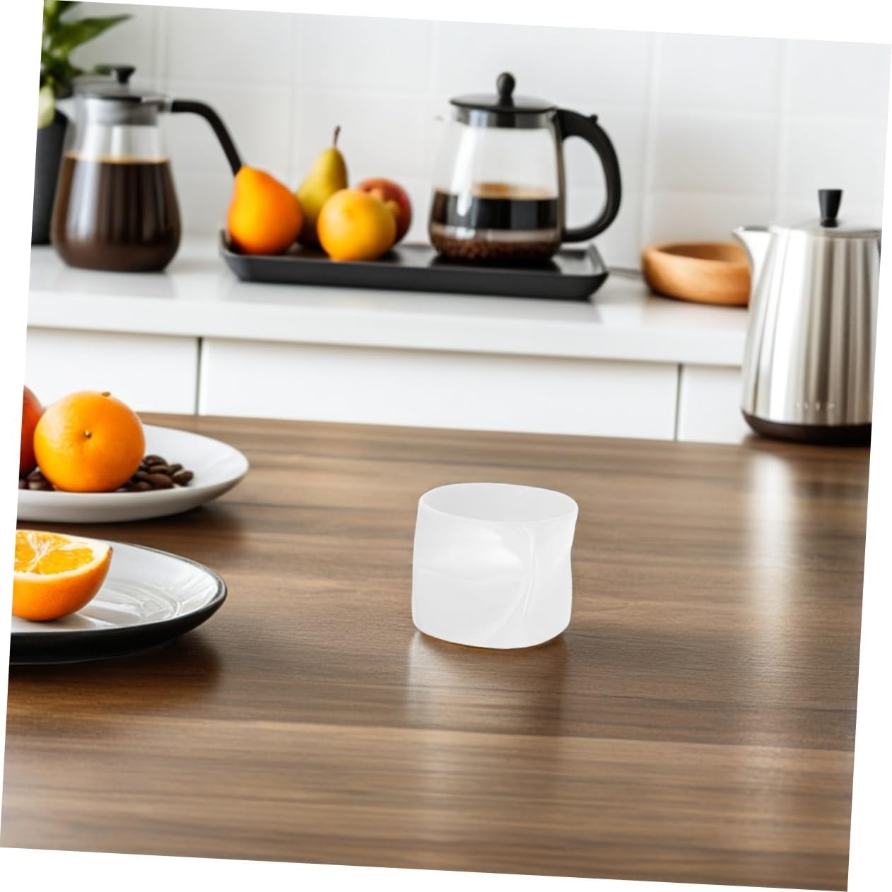 Ciieeo Mini White Porcelain Tea Cup and Candle Holder