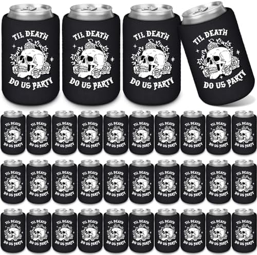 50 Pcs Till Death Beverage Sleeves for Gothic Halloween Parties