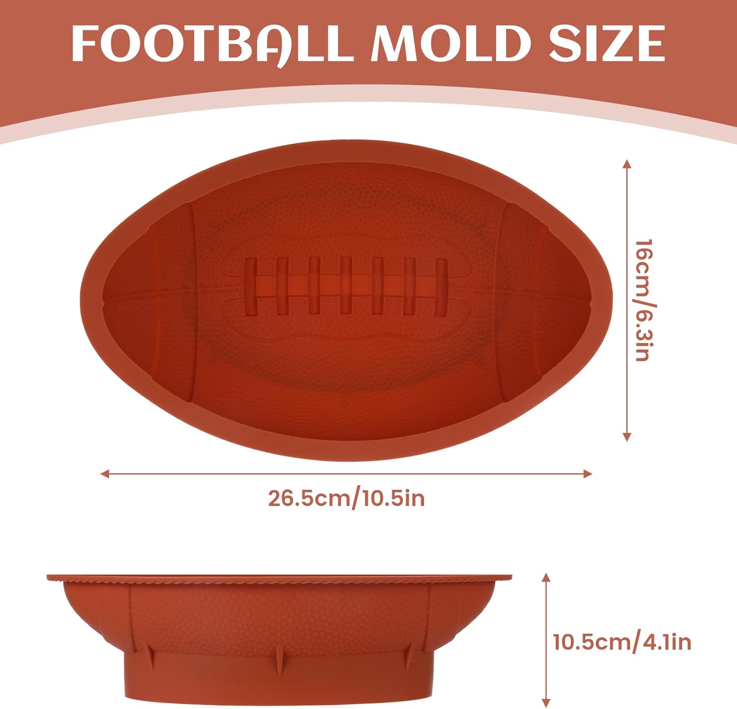 Football Cake Pan 105in Nonstick 3D Silicone Mold for Baking