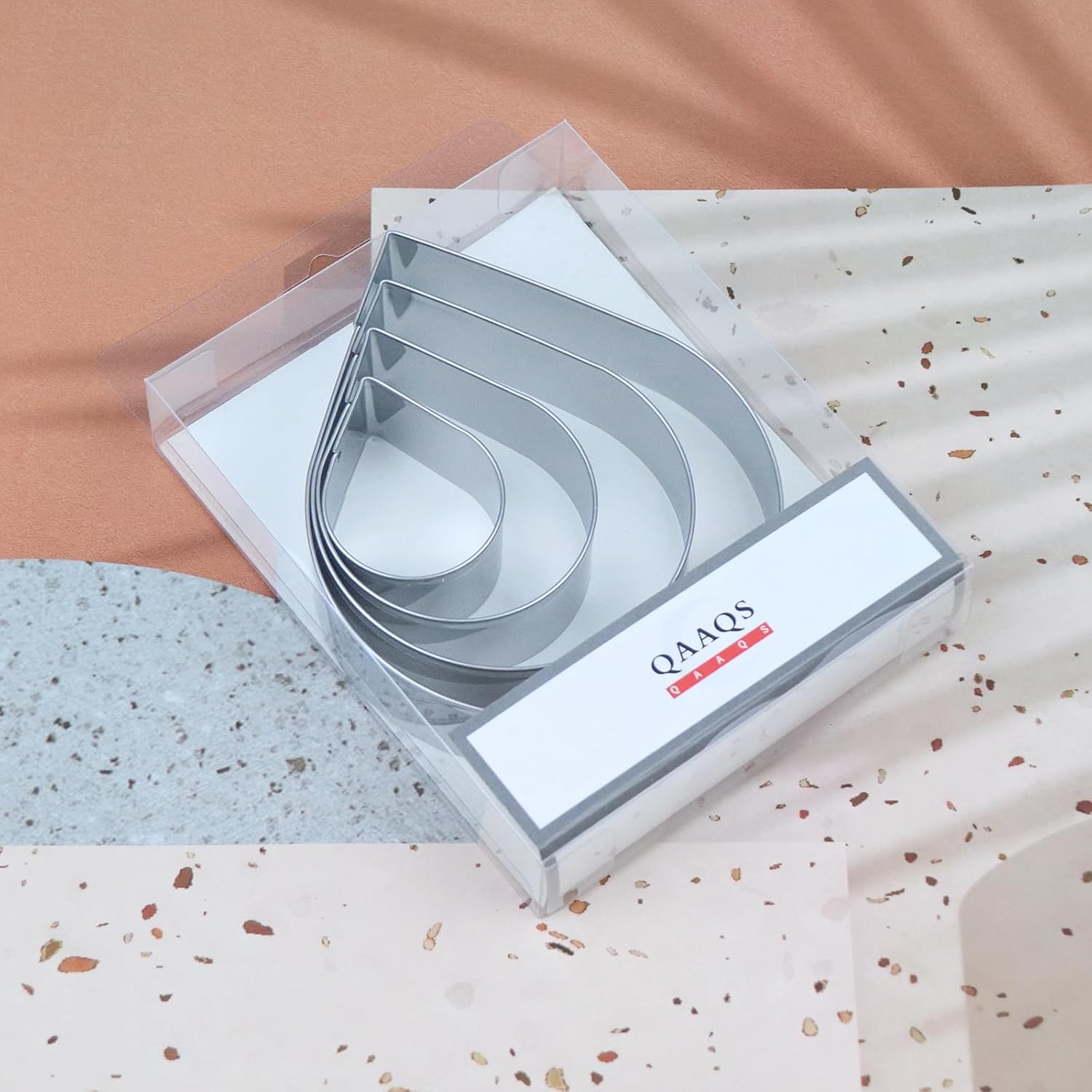 Teardrop Cookie Cutter Set - 5 4 3 2 Inches Stainless Steel