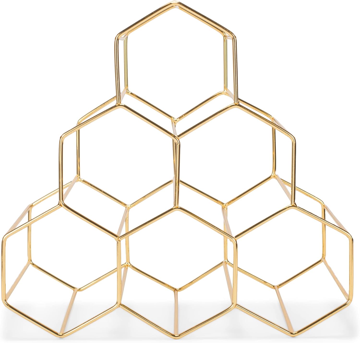 NAT Jules Honeycomb Gold Tone Wine Rack