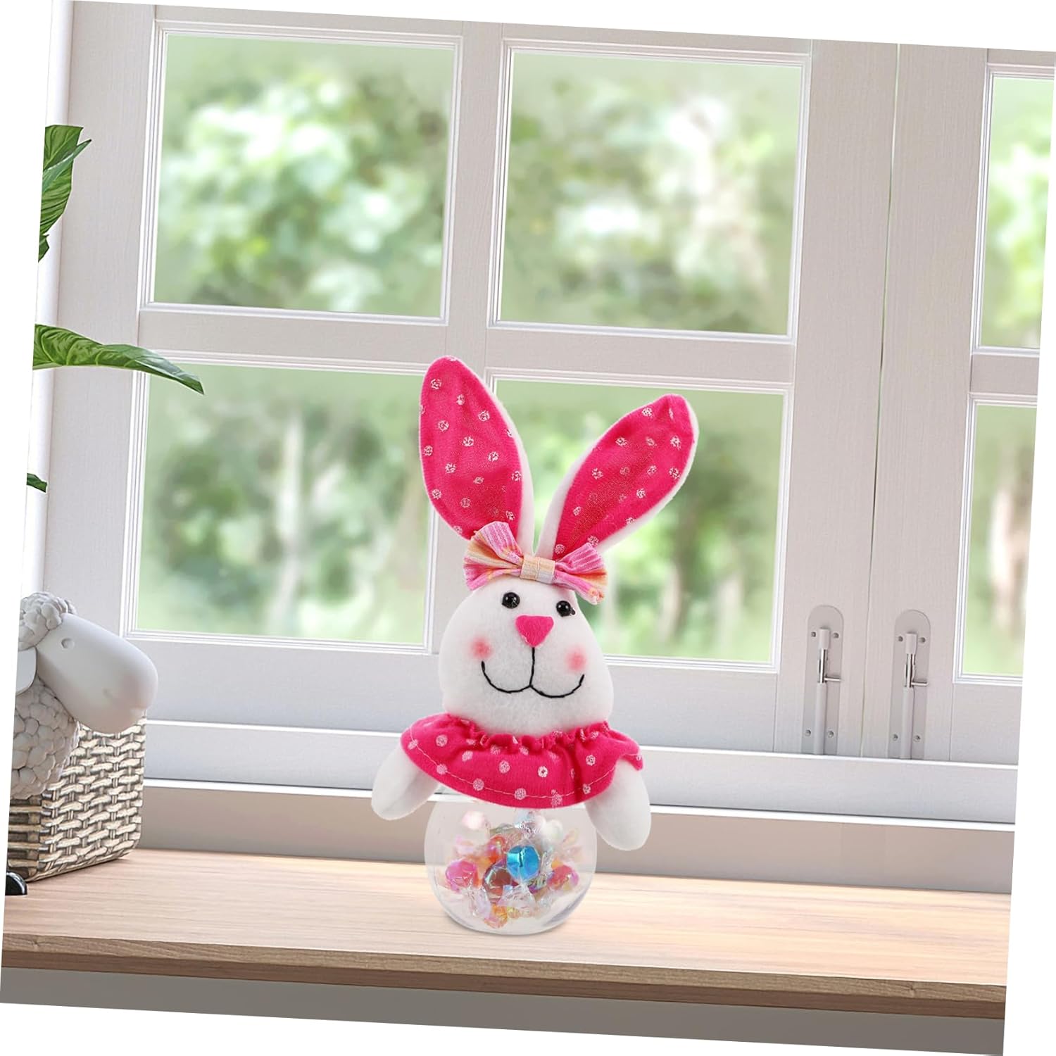 SUPVOX Transparent Bunny Candy Jar for Easter Treats