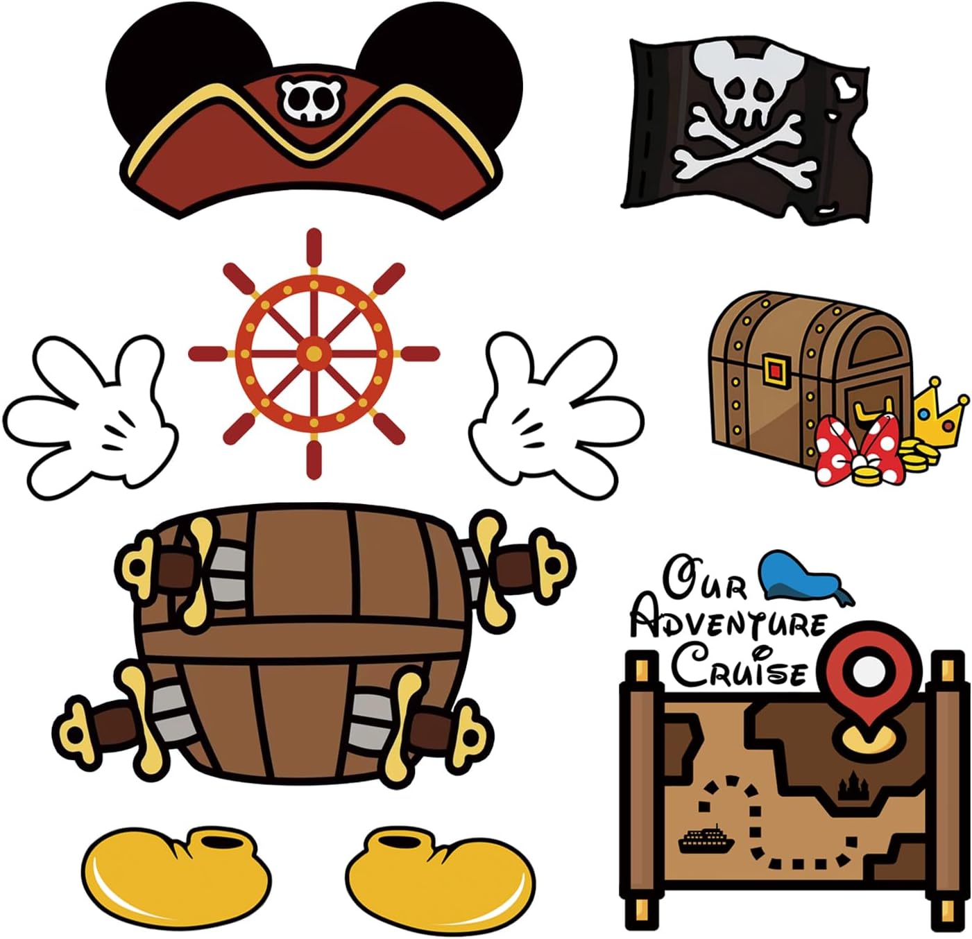 10 Pack Pirate Magnetic Door Decorations