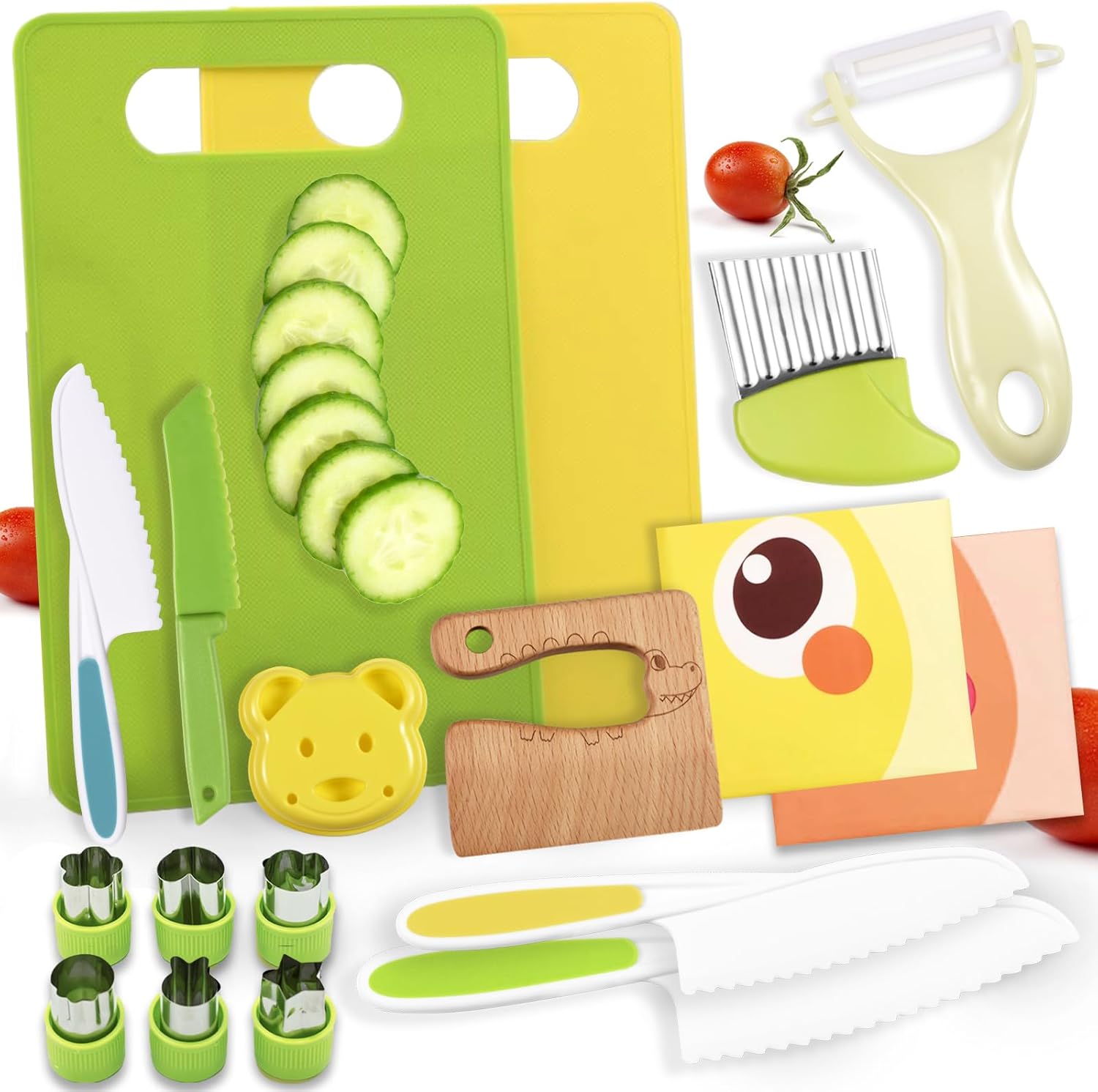 18 Pieces Montessori Kitchen Tools Toy Set for Toddlers Kids