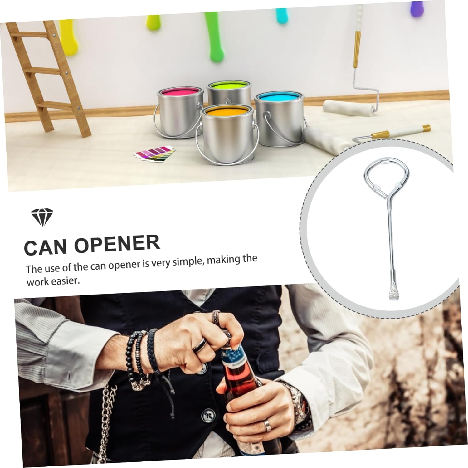Uonlytech 2pcs Adjustable Electric Can Opener with Lid Lifter and Beer Bottle Opener