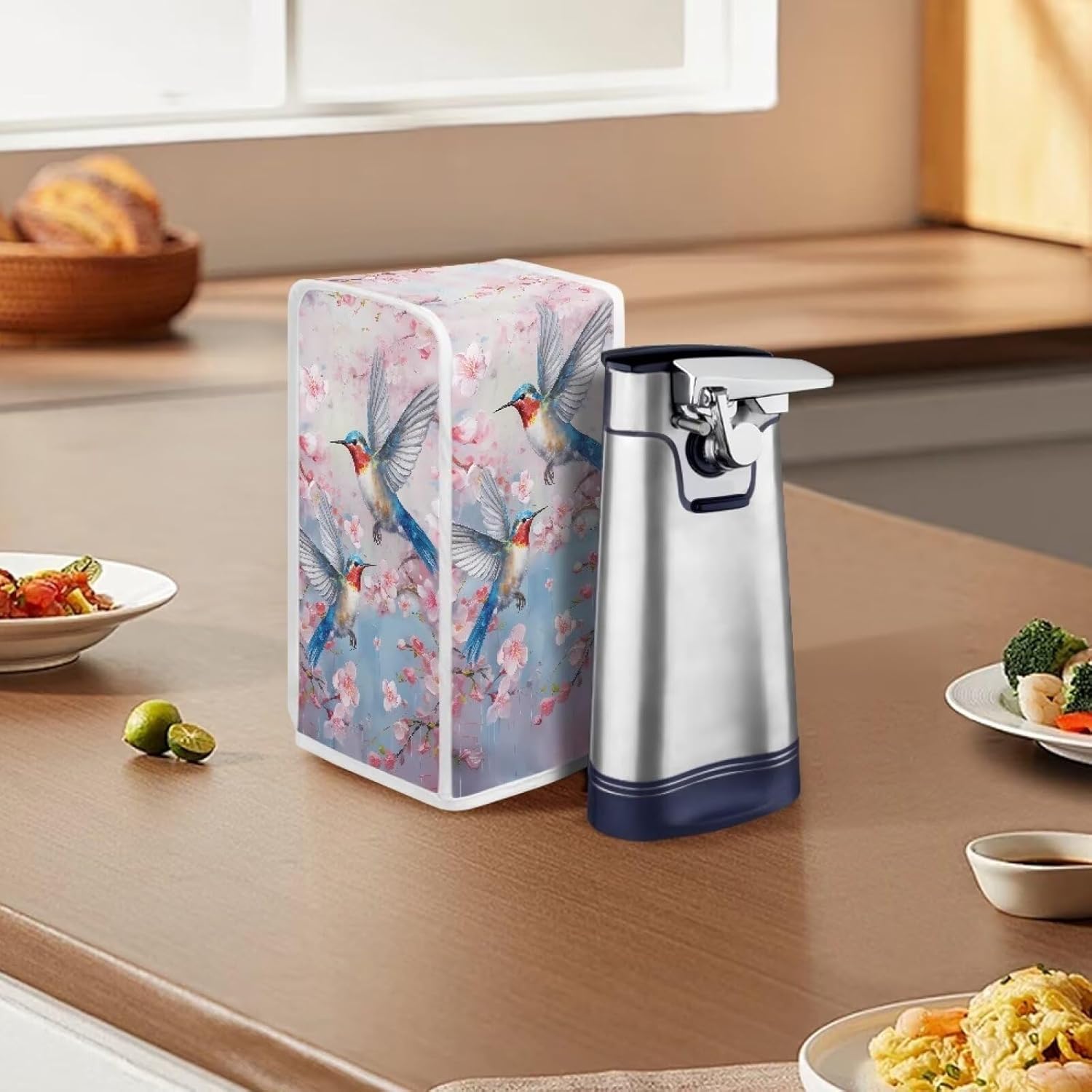 Peach Blossom Can Opener Dust Cover for Electric Can Opener