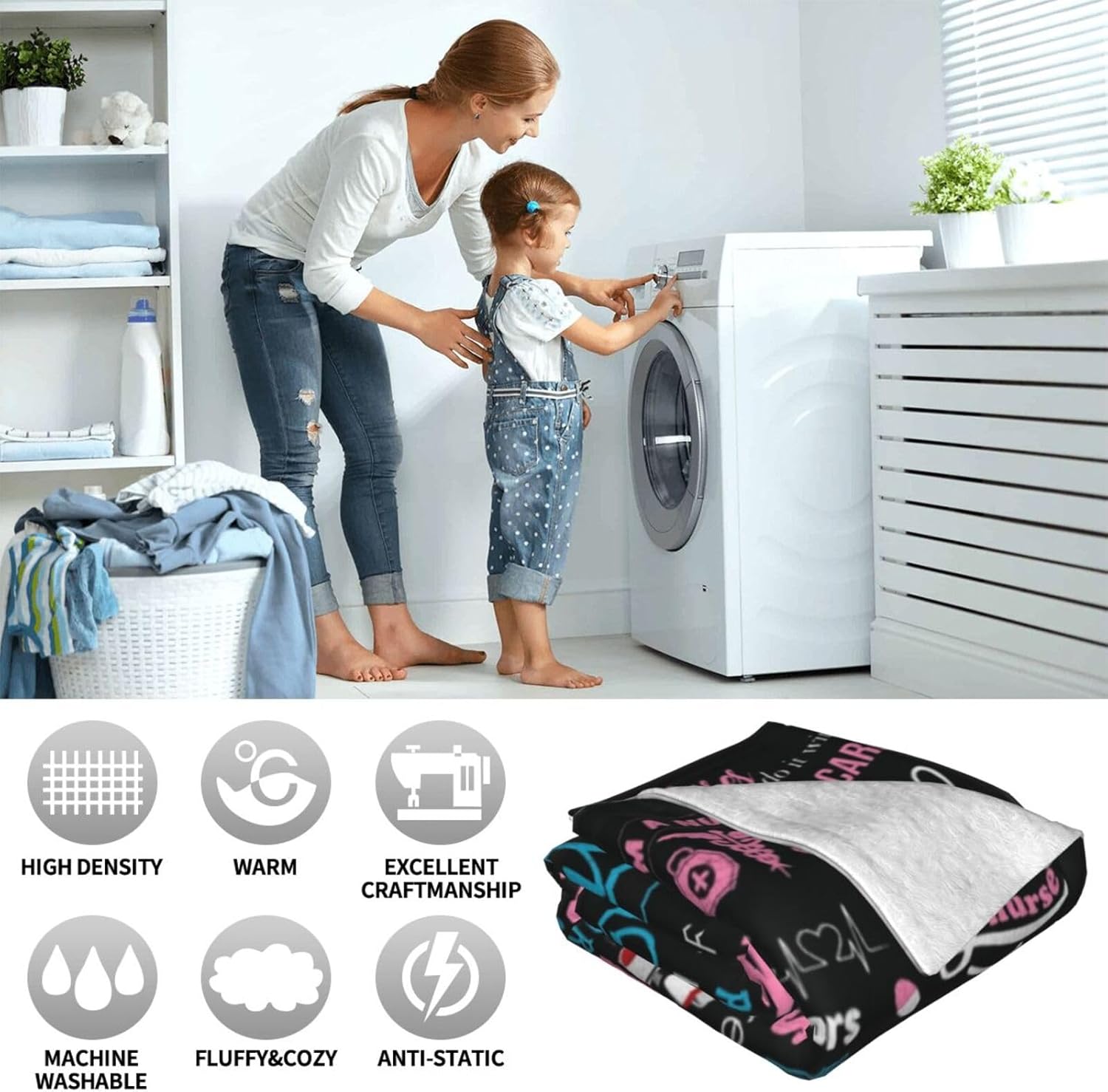 Funny Nurse Gifts for Women Soft Flannel Blanket