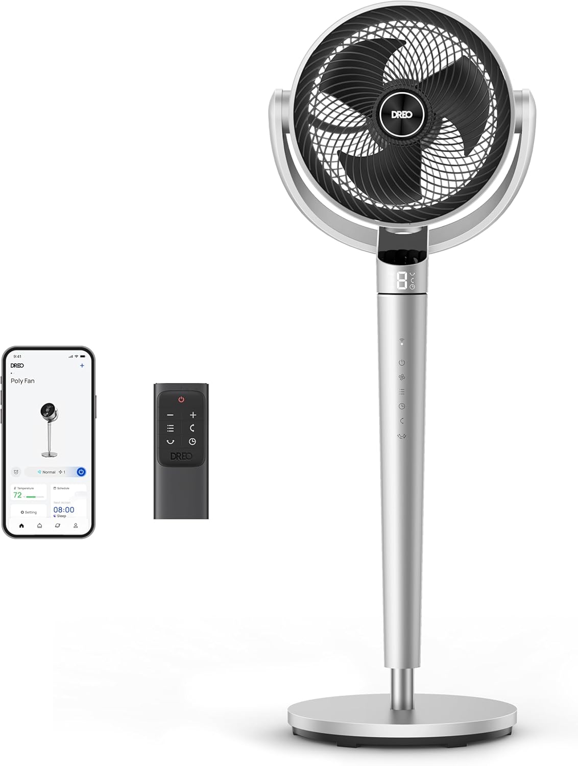 Dreo Oscillating Fan for Bedroom with Smart Control