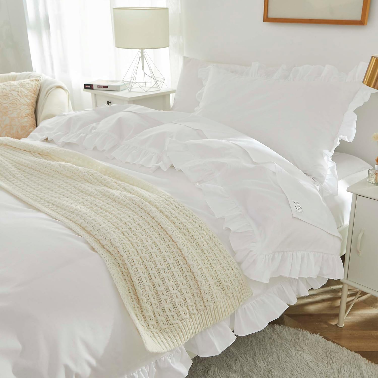 Brandream Kids Duvet Cover Set Twin White 2pcs