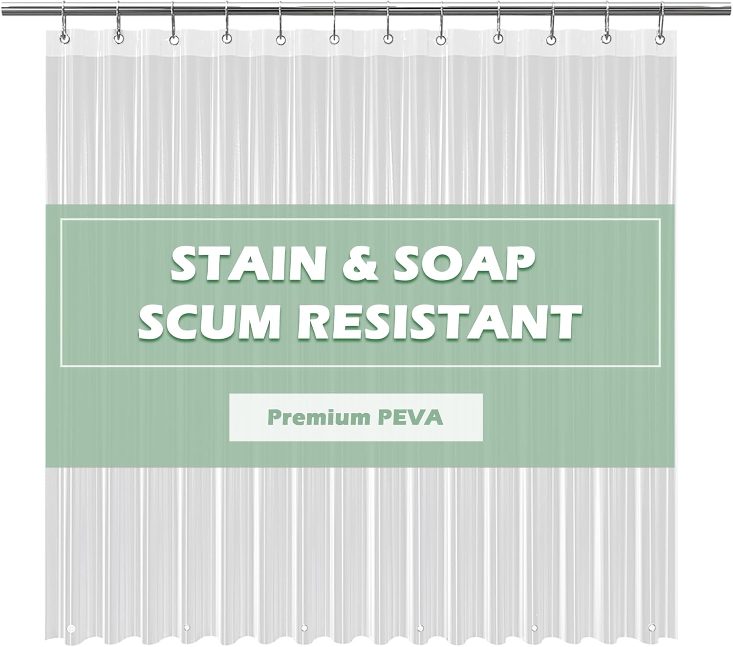 EHZNZIE Clear Shower Curtain Liner 72x72 Inches