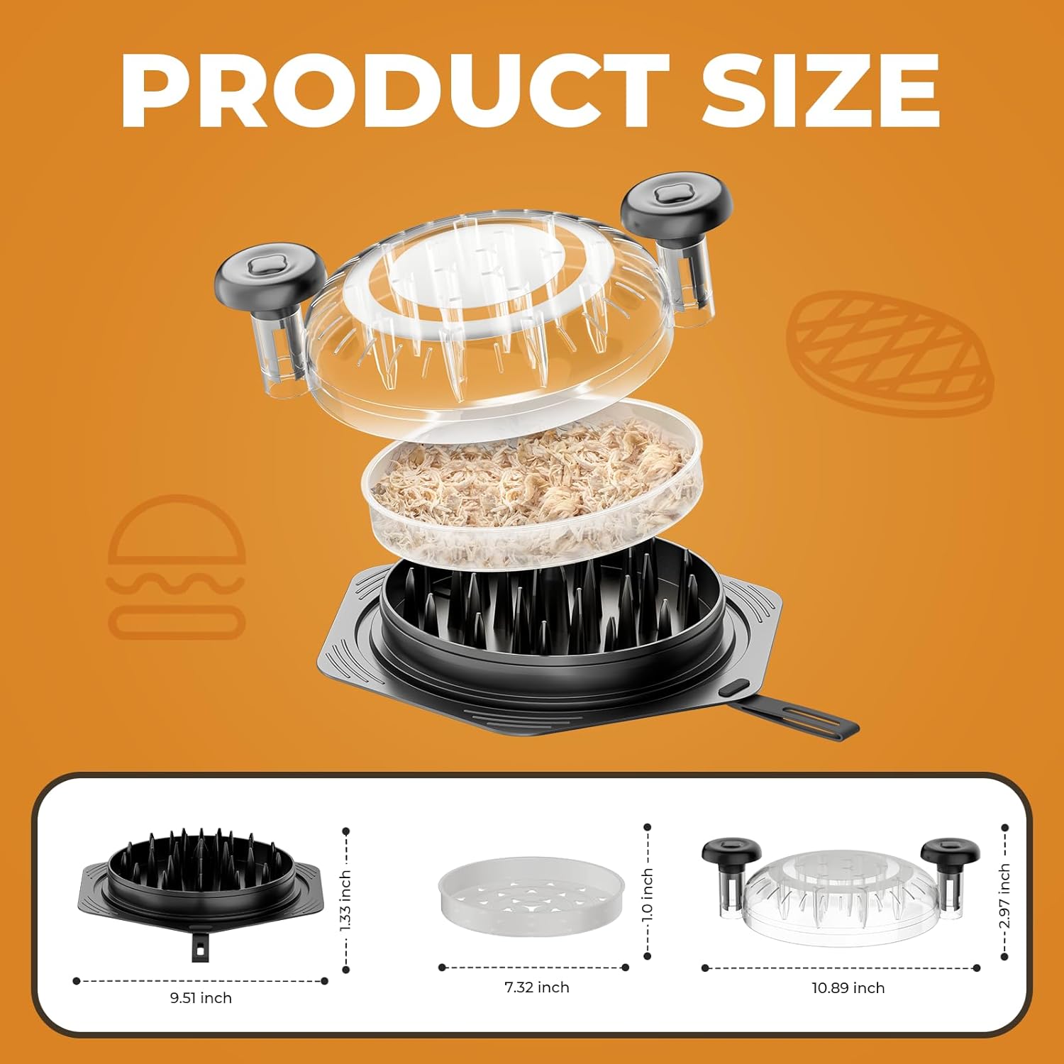 CLEANGOR Chicken Shredder Tool Twist Large BPA Free