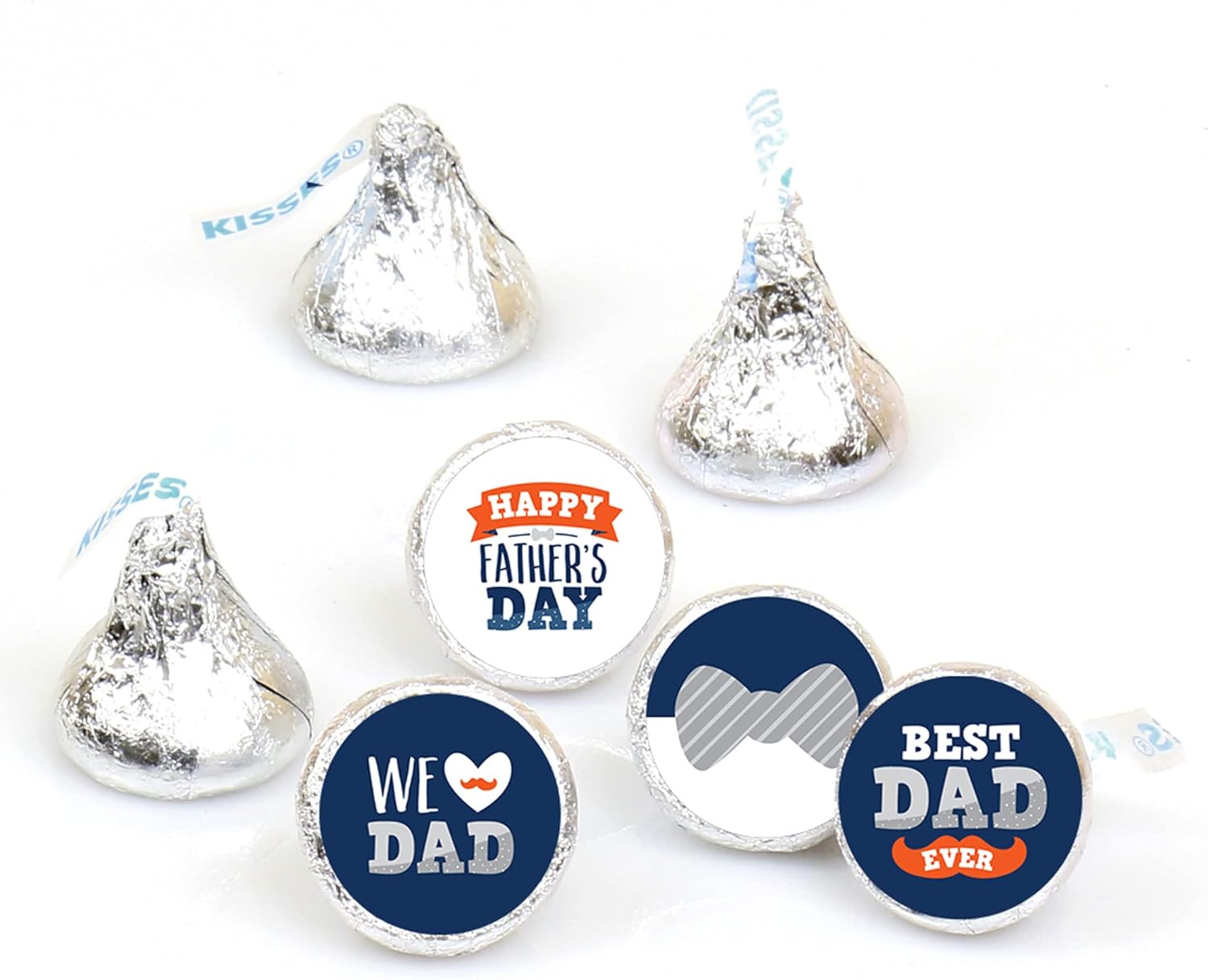 Happy Fathers Day Round Candy Sticker Favors - 1 Sheet of 108