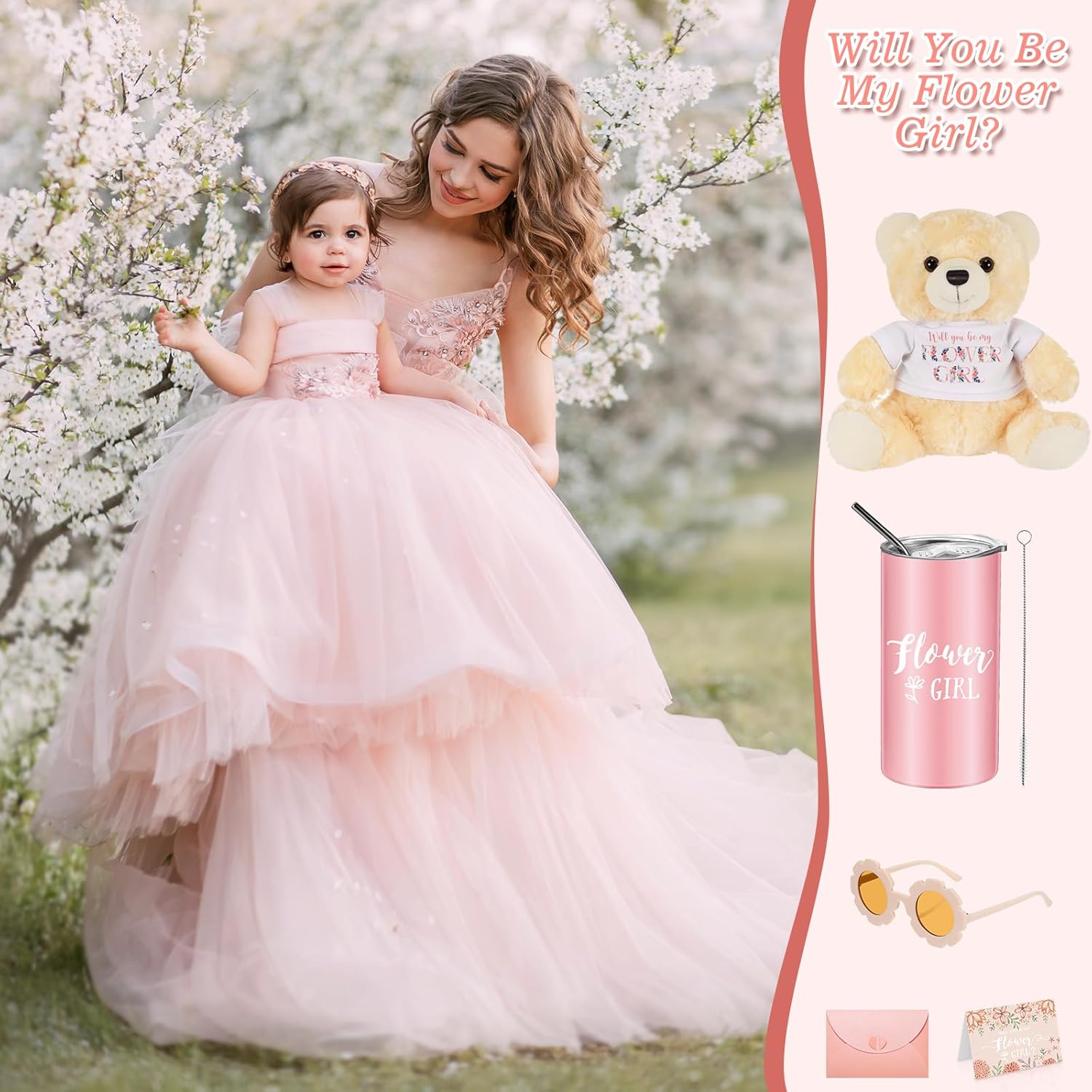 Woanger 5 Pcs Flower Girl Proposal Gifts Set