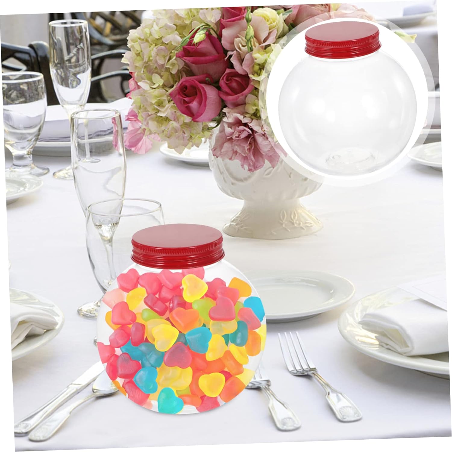 Operitacx 5Pcs Christmas Candy Jar Ball Shaped Packaging Bottles for Treats