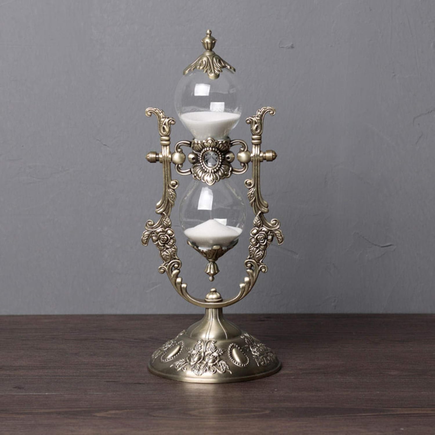 NIUASH 15 Minute Embossed Golden Hourglass Timer