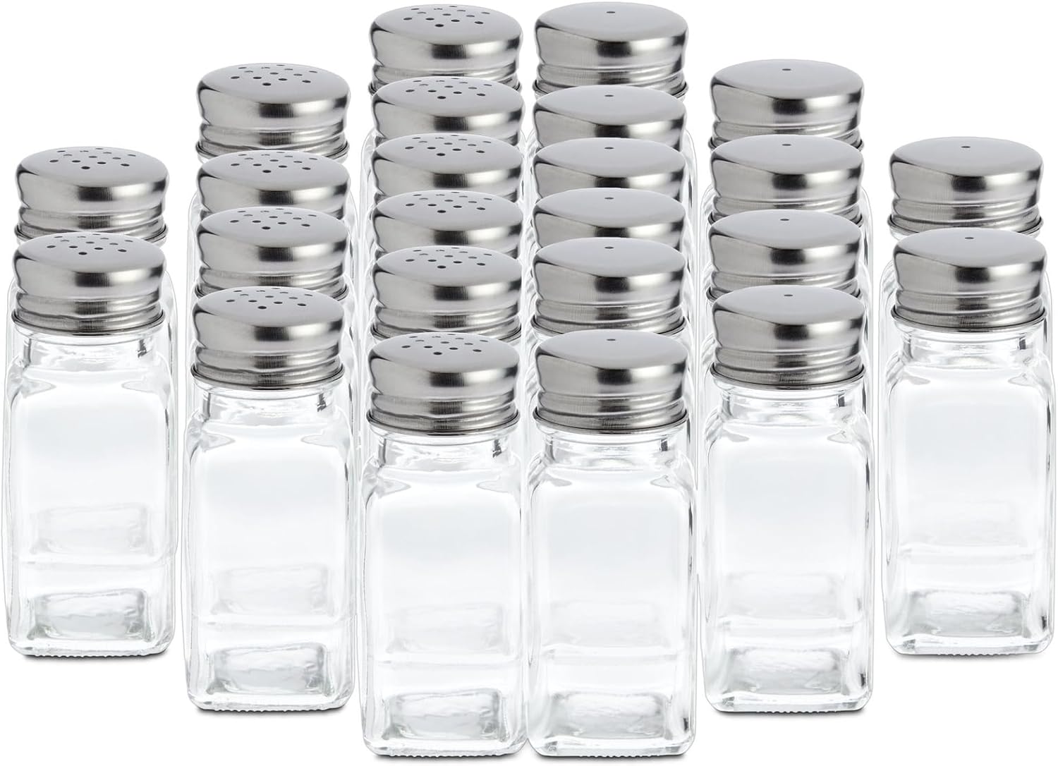 Juvale 24 Pack Glass Salt and Pepper Shakers Set