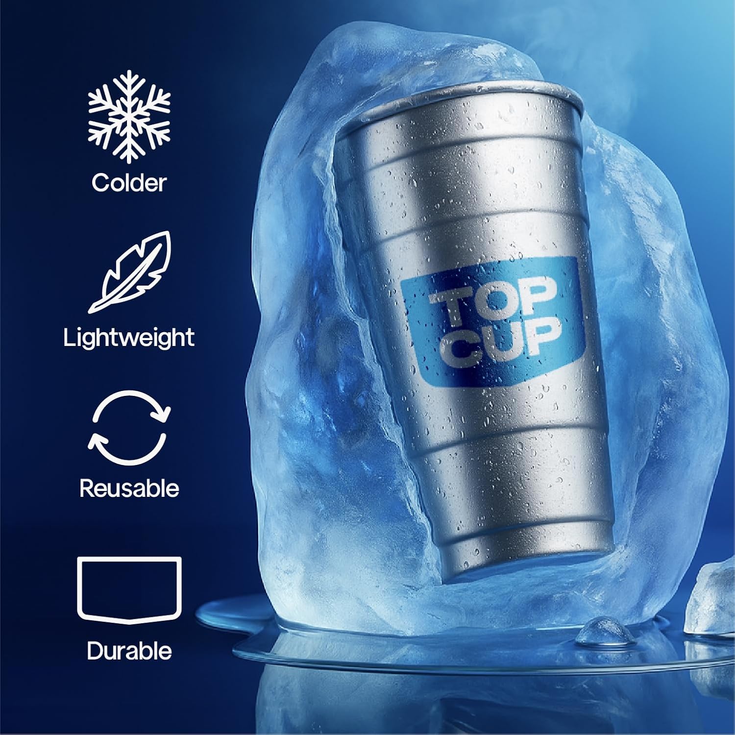 Top Cup by Ball 20 Ounce 30 Count Reusable Aluminum Party Cups