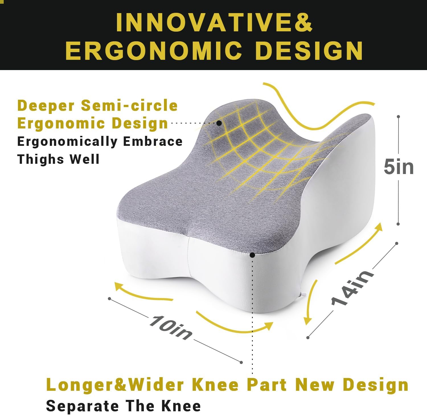 Long Knee Pillow for Side Sleepers Hip and Knee Support