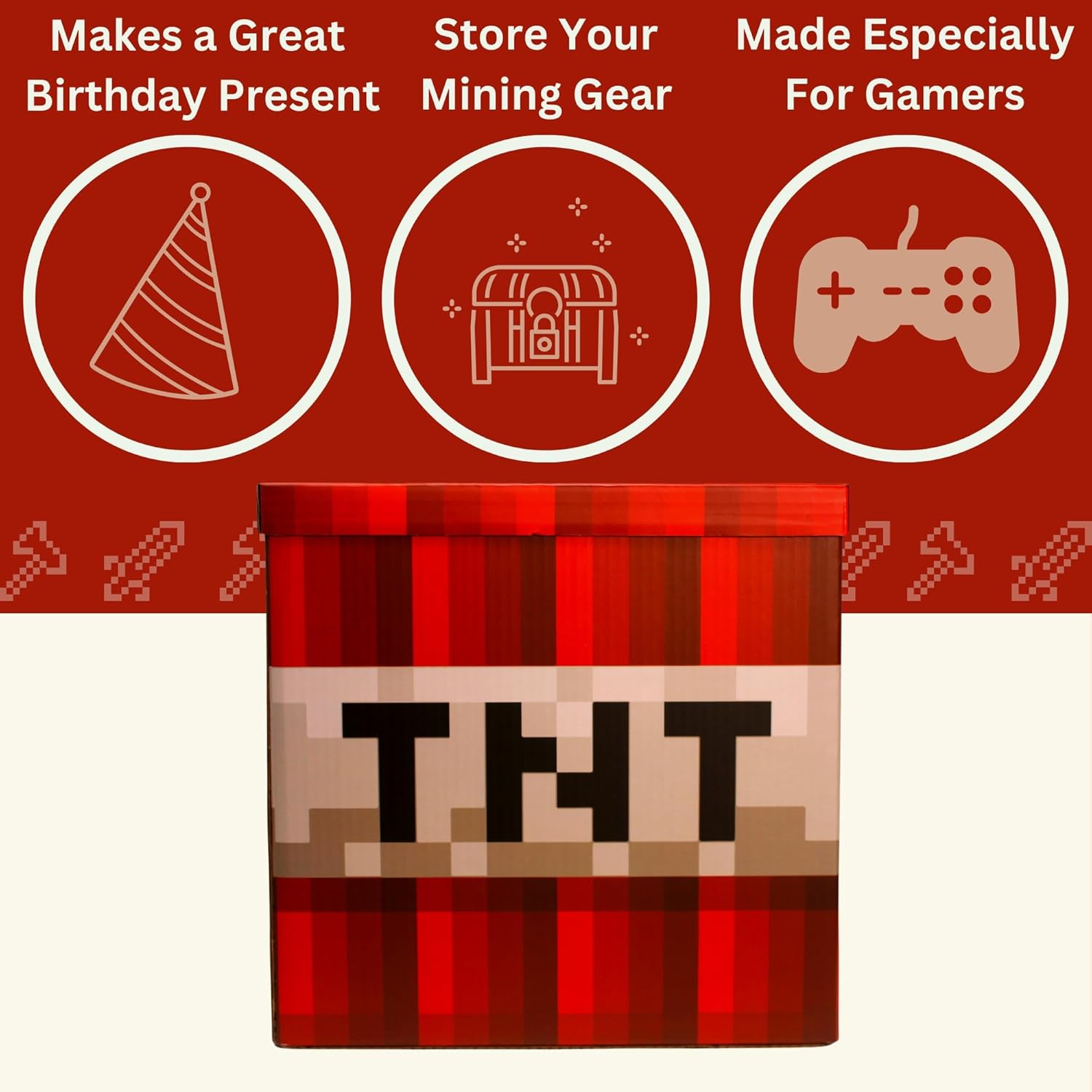 Large 14x14 Pixelated Storage Box with Lid