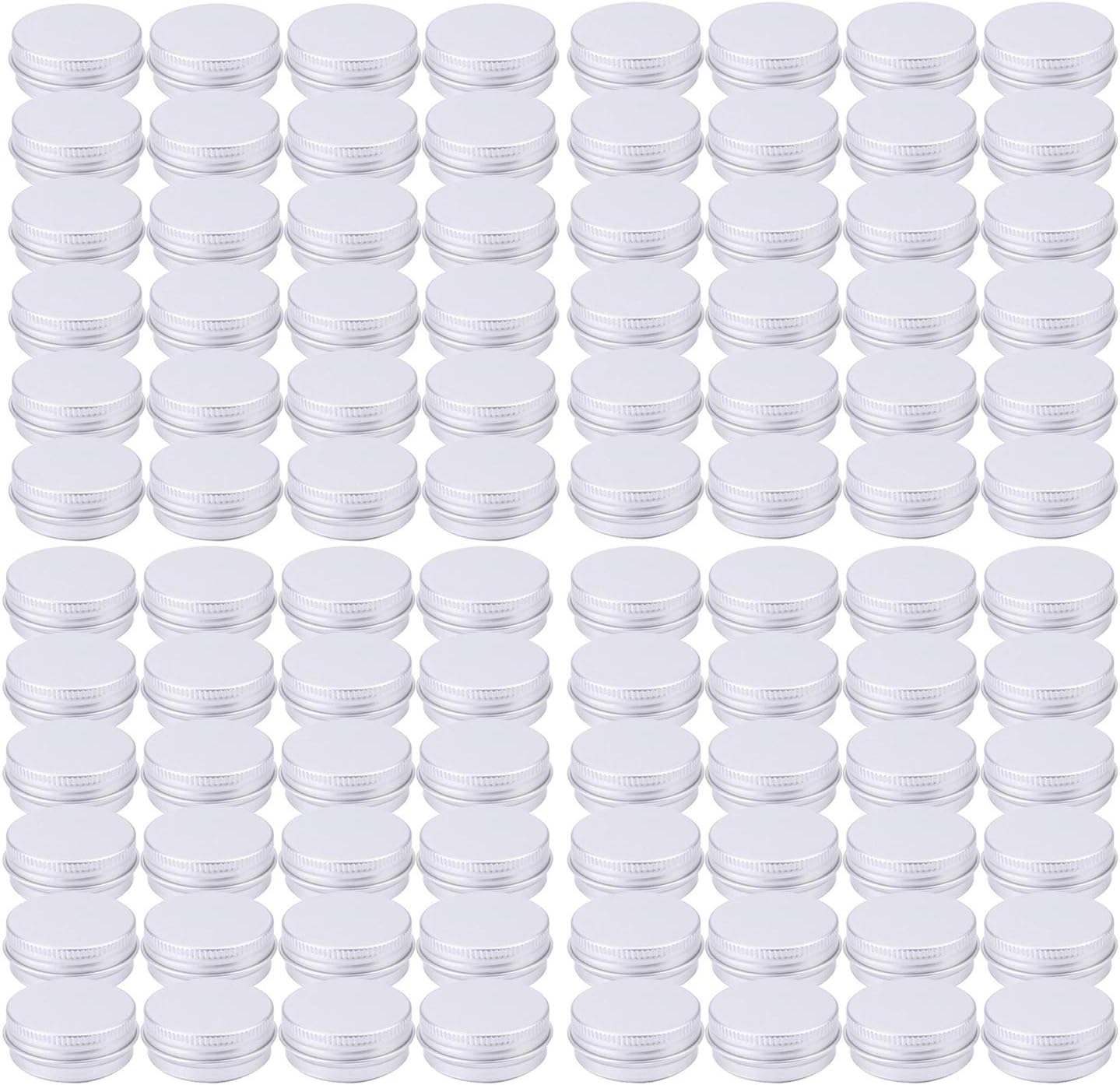 Tosnail 96-Pack Mini Round Aluminum Tins with Screw Lids